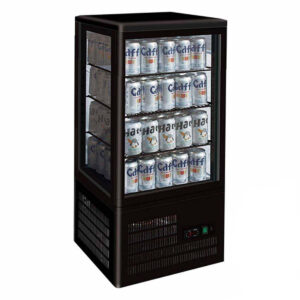 TCBD78B Four-Sided Countertop Beverage Display Fridge Black