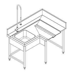 Fagor Pre-Rinsing Sink Bench w/ Introductor of Baskets MCFD-1000D