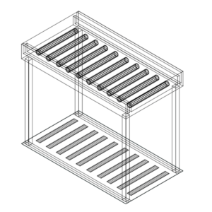 Fagor Stainless Steel Rolling Table for 2 Baskets MR2C