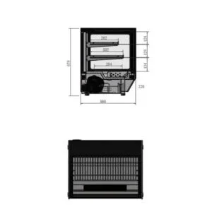 Countertop Square Cake Showcase 700 mm Fridge TF120l