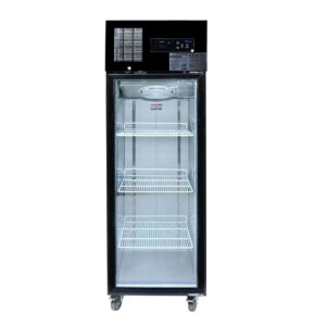 Thermaster Single glass door upright freezer black stainless steel - SUFG500B