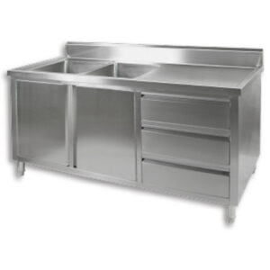 DSC-1800L-H Kitchen Tidy Cabinet with Double Left Sinks