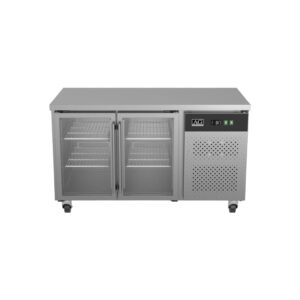 Commercial Two Glass Door Worktop / Under Bench Display Fridge 700mm Depth
