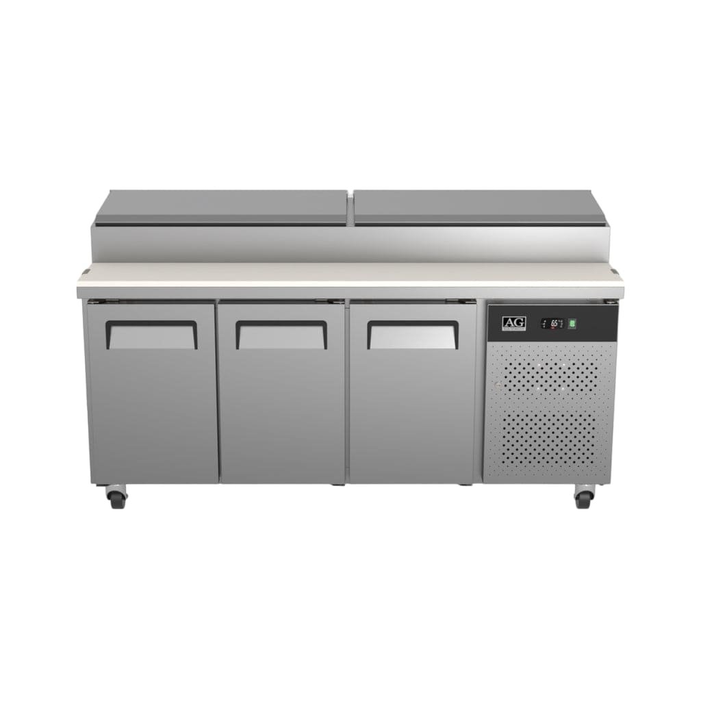 SH3000-700-1 3 door saladette fridge fits 8 x 1/3 GN trays for commercial refrigeration Brisbane, Australia by Kitchen Appliances Warehouse