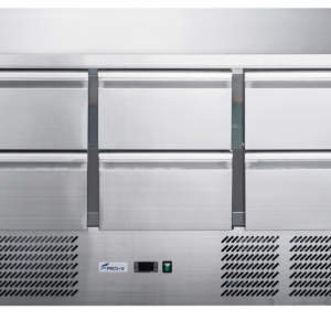 FED-X Six Drawer Compact Workbench Fridge - XGNS1300-6D