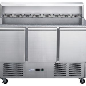 2NDs: FED-X Three Door Salad Prep Fridge with Marble Top - XGNS1300E-NSW2084