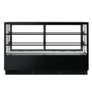 BONVUE Noir Tot 1800mm 2 Shelves Square Cake Display Cabinet - CVS180-2B
