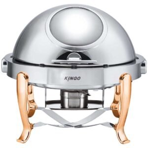 KGS6803 Round Chafing Dish with Gilt Legs