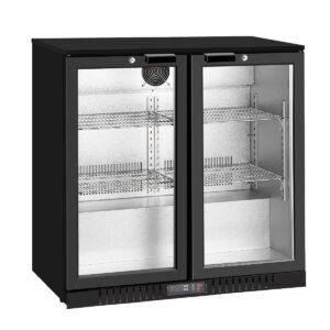 Thermaster Under Bench double Heated Glass Doors Bar Fridge/Cooler with heater switch - LG-208TD