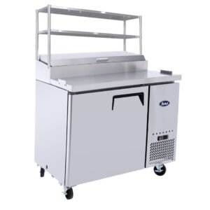 1 DOOR PIZZA PREP TABLE FRIDGE WITH OVER SHELF MPF8201OS