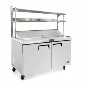 2 DOOR SANDWICH PREP TABLE FRIDGE WITH OVER SHELF MSF8302OS