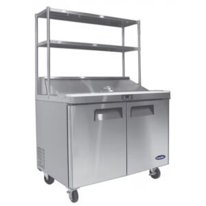 2 DOOR SANDWICH PREP TABLE FRIDGE WITH OVER SHELF MSF8303OS