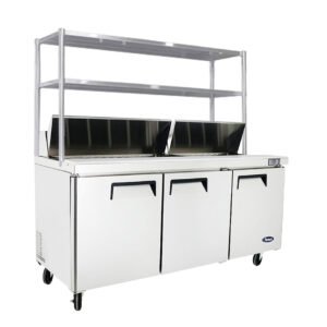 3 DOOR SANDWICH PREP TABLE FRIDGE WITH OVER SHELF MSF8304OS